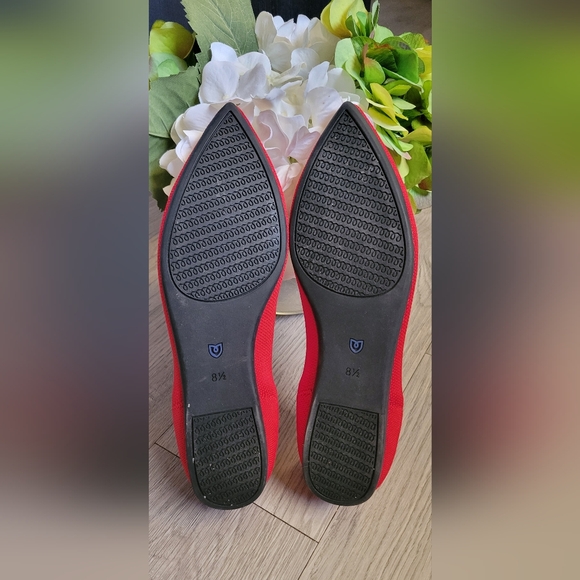 Rothy's The Point Chili Red Flats, Red Trim Insoles, Women's US 8.5 EU 39 - Picture 13 of 16